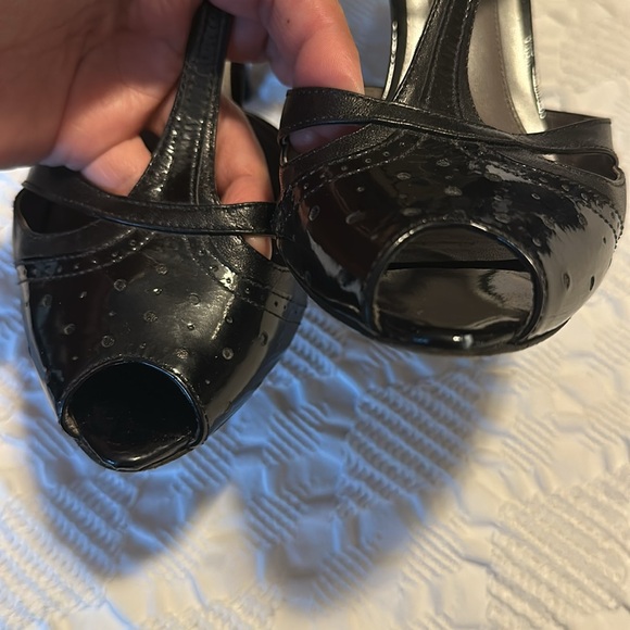 Via Spiga Open Toe Black Women’s Heels Size 8.5 - Picture 13 of 13